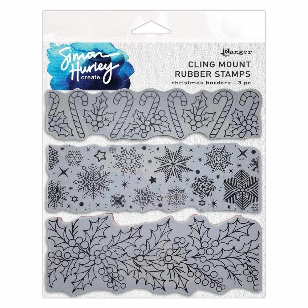 Simon Hurley create. Cling Mount Stamp Christmas Borders
